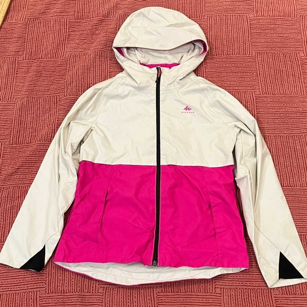 Quechua Kids Raincoat in Pink and White